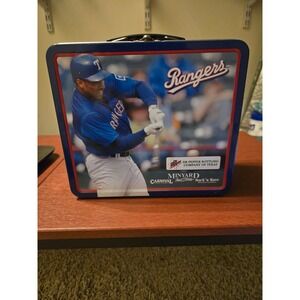 Vintage Texas Rangers Juan Gonzalez #19 Metal Lunch Box Dr Pepper Promo Tin